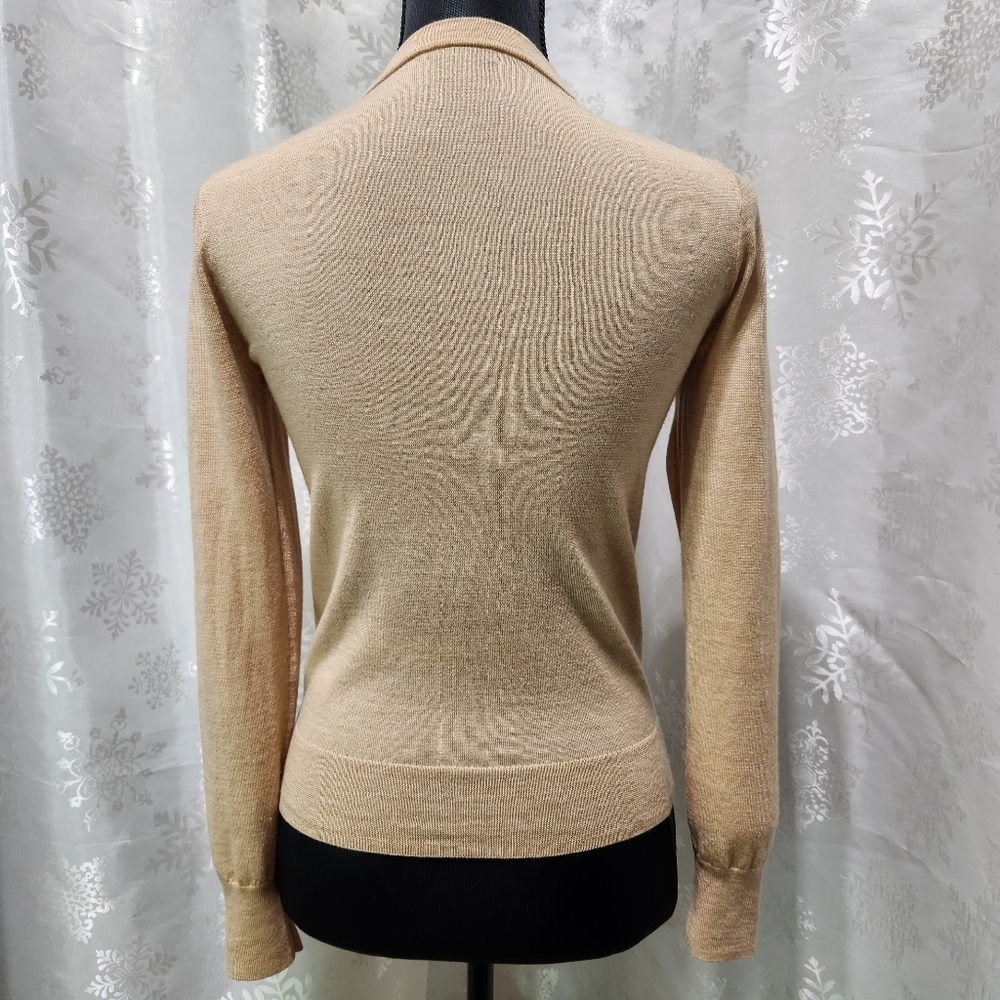 J CREW Fine Knit Merino Wool Jackie Sweater Cardigan with Rose Sequins (S) - Picture 5 of 12